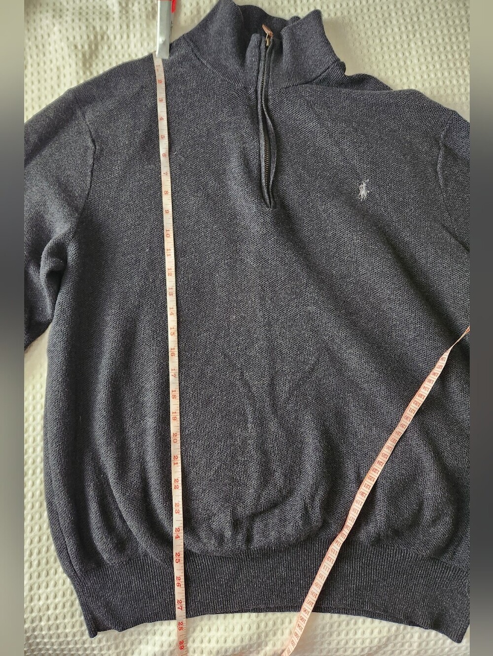 Men's Cotton Polo Ralph Lauren 1/4 Zip Sweater Size XXL - Picture 9 of 9